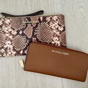 Michael Kors clutch and leather wallet